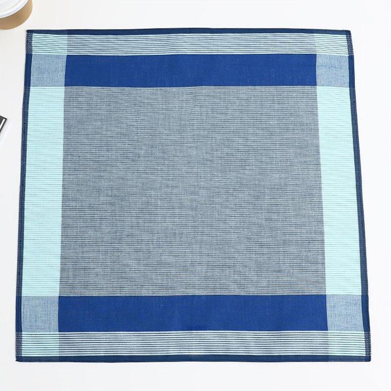 3 шт. Хлопок 43x43 см Элегантные мужские носовые платки для вытирания пота Свадебные принадлежности Пряжа-окрашенная клетка Не линяют Квадратные носовые платки