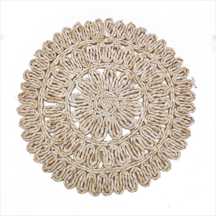 Салфетка под приборы из кукурузного волокна, плетеная вручную: Креативная, термостойкая подставка для дома и столовой