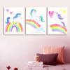 Clouds Rainbow Unicorn Printed Canvas Wall Art Poster Children Kindergarten Art Painting Nordic Pictures Baby Room Decoration No Frame