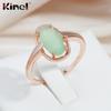Kinel Lake Green Natural Zircon Rings For Women Rose Gold Color