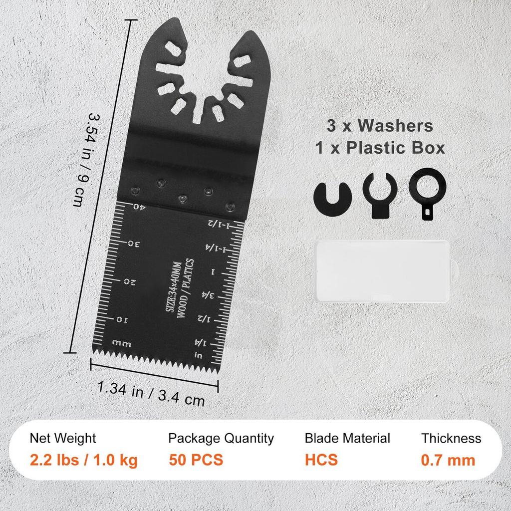 50PCS Oscillating Saw Blades, Universal Quick Release Oscillating Saw Blades, Multitool Tool Blades for Wood Plastic Aluminum, Fit Dewalt Milwaukee