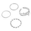 Fashion Butterfly Metal Punk Rings Set For Women Teen Jewelry Gifts