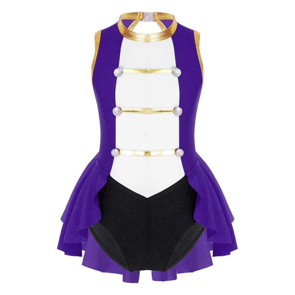 Детское цирковое платье для девочек, костюм без рукавов, ажурное нарядное платье-трико для катания на коньках, комбинезон для косплея