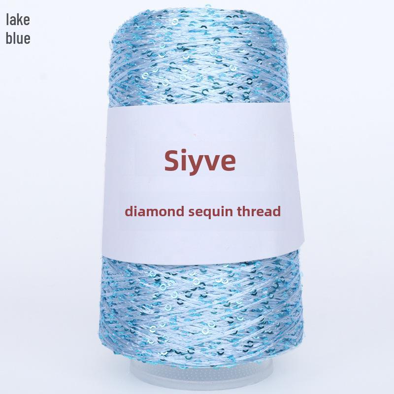 Пряжа с пайетками Siyue 2 мм - шерстяная пряжа ручной работы для проектов своими руками (100г)