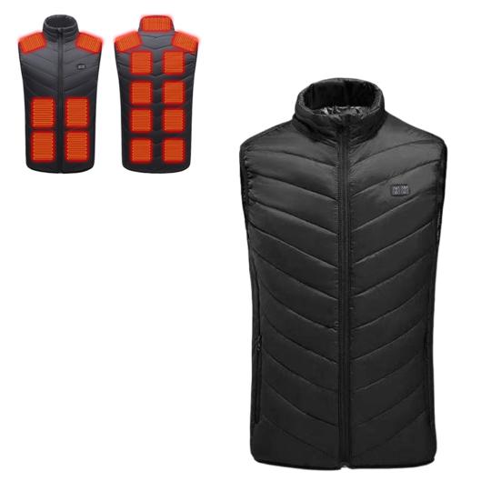 Men Heated Puffer Vest USB Electric Graphite Heating Windproof Thermal Waistcoat Winter Outdoor Activities Down Cotton Vest Coat