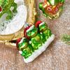 Glass Painted Christmas Decorations Green Christmas Tree Pendant  for Mall Window Scene Layout