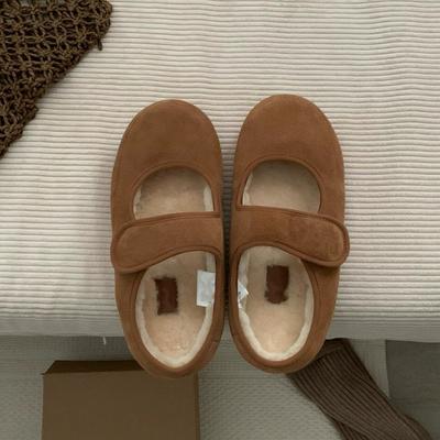 Zhike · Меховые интегрированные сноубутсы женские новые Мэри Джейн бархатные теплые на липучке повседневные пушистые хлопковые туфли