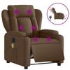VidaXL Fauteuil inclinable de massage électrique marron tissu 3204474