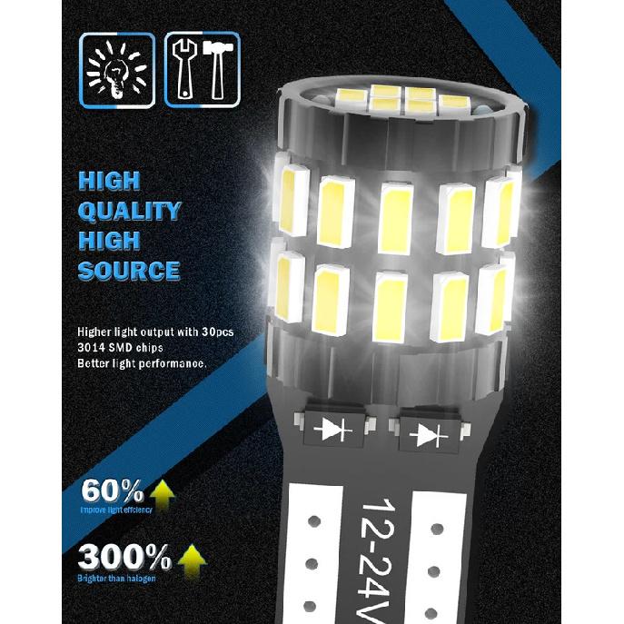 2x Canbus Car Led T10 W5W White 6000K Interior Dome And Trunk License Plate Light 3014 SMD For Nissan Altima Rogue Sentra Maxima
