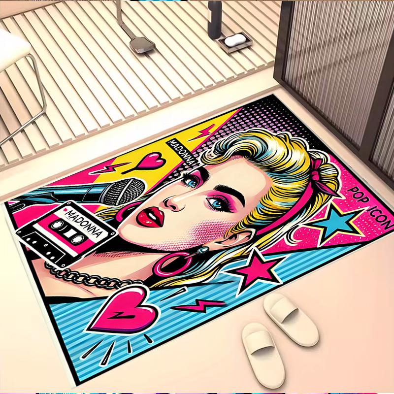 Marilyn Monroe Print Rug, Washable Floor Carpet, For Entryway Dorm Laundry Room Office Study, Home Decor Birthday Christmas Gift