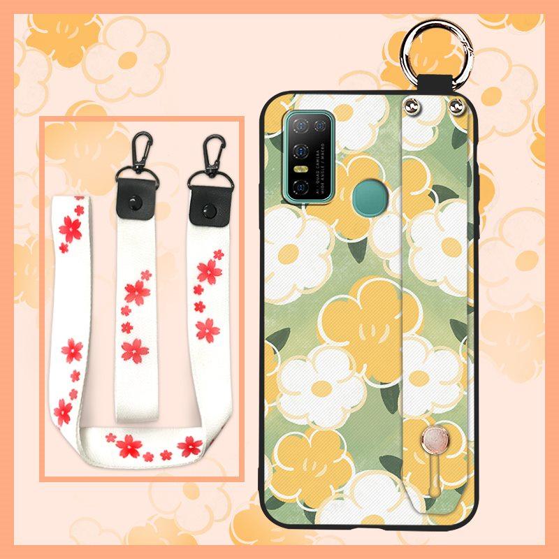 Dirt-resistant Silicone Phone Case For Doogee N30 Waterproof Kickstand Flower Oil Painting Fashion Design Phone Holder