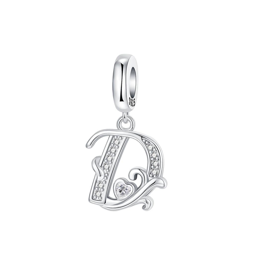 Оригинальные подвески-шармы с буквами алфавита от A до Z, медные, инкрустированные цирконом, подвески с любовными письмами, ювелирное украшение в подарок, подходят для браслета-бенгла
