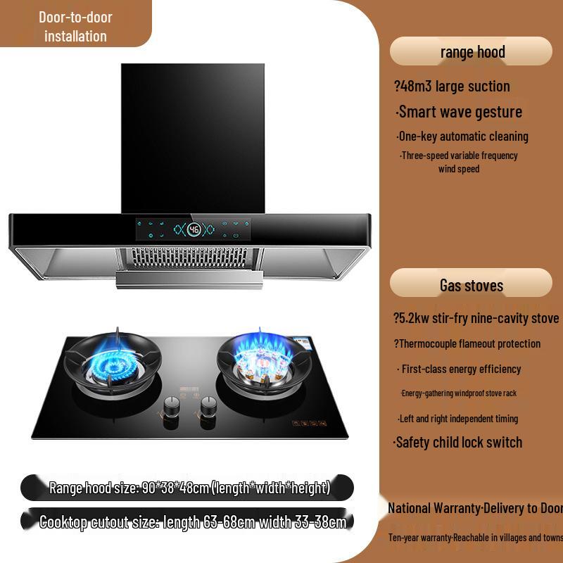 European Style High Suction Kitchen Range Hood: Top Mount T-Type with Automatic Cleaning.