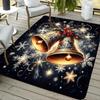 Small Bell Christmas Rectangular Rug Washable Mat For Living Room Bedroom Game Room Indoor Home Decor