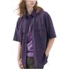 Uniqlo Рубашка U Series SS23 Однотонная с карманом Свободная Короткий рукав Унисекс Глубокий фиолетовый 455978-79