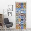 3D Geometric Door Sticker Self-adhseive Vinyl Full Door Wrap Cover Stickers Modern Abstract Geometry Wall Art Mural Decorations
