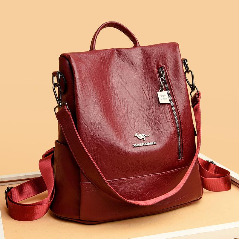 Модный женский рюкзак большой вместимости, многофункциональная женская сумка из мягкой кожи на одно плечо