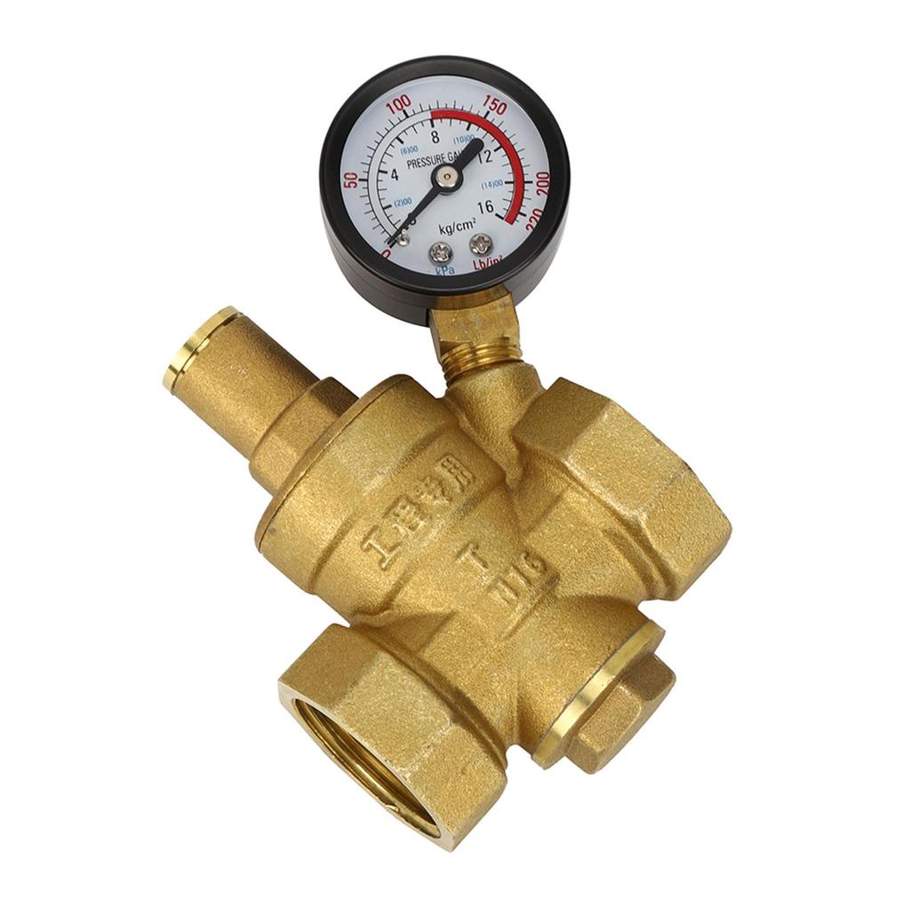 Регулируемый латунный редуктор регулятор давления воды DN25 с манометром - предохранительный клапан для оптимального контроля