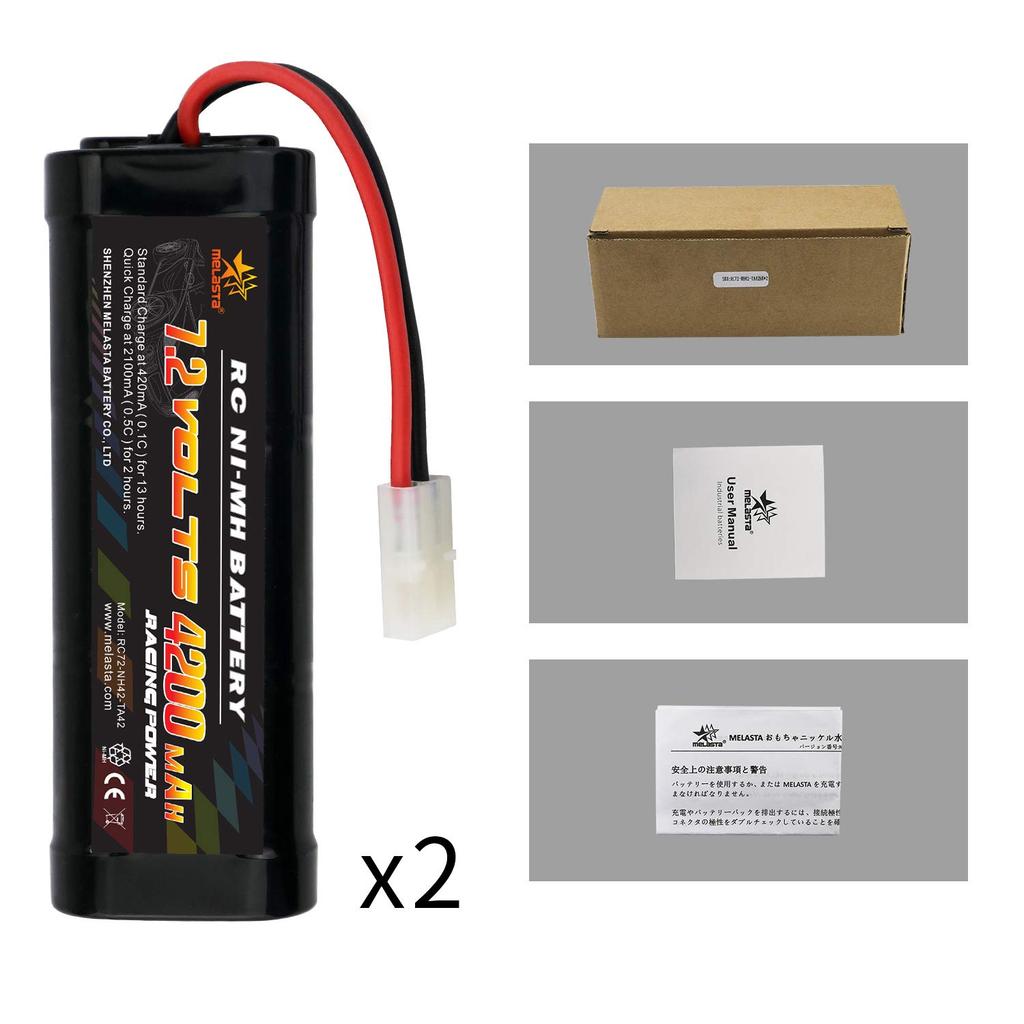 Аккумулятор Melasta 7.2V 4200mAh NiMH, Разрядный разъем, совместимый с Tamiya, NI-MH, Высокая емкость, Совместим с RC автомобилями, Гоночными автомобилями и многими RC