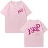 Babymonster Drip Альбом Мировой Тур 2026 Двусторонний Принт Футболки с Коротким Рукавом Мужские Женские Хлопок Черные Топы Унисекс Футболка