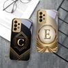Великолепная золотая буква "R" Для Samsung A 01 52S A04 A05S A10 A12 13 22 23 24 36 42 M02 Note 10 20Ultra 8 9 Золотой стеклянный чехол для телефона
