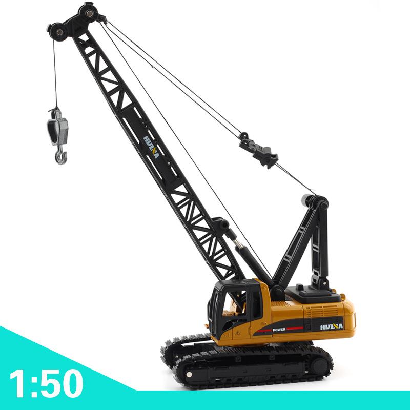1/50 Diecas Truck Alloy Tower Crane Model Engineering Vehicle Excavator Model Children's Toy Engineering Alloy Model Gifts