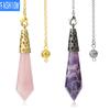Multicolor Natural Crystal Stone Lingdang Pendant Cone Gold Plated Bronze Plated