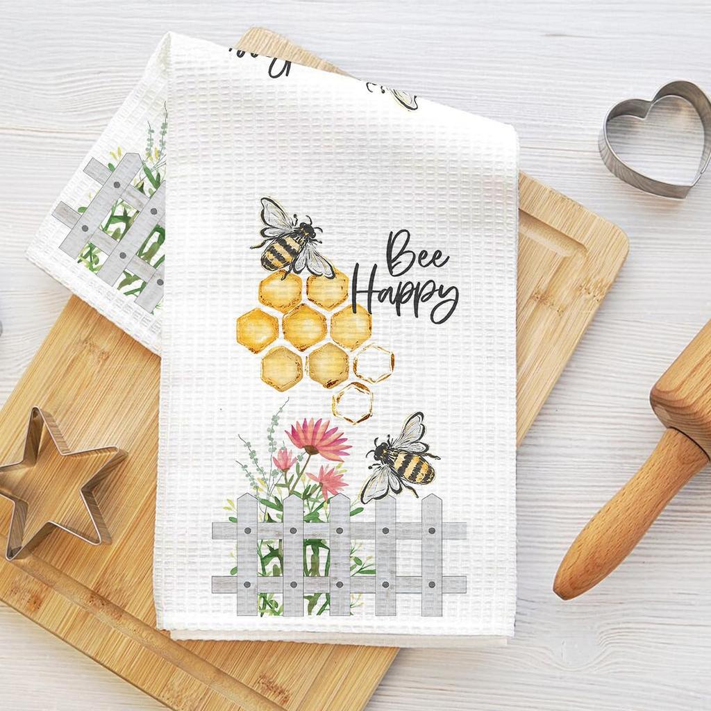 Dragonfly Kitchen Towels 24x14 Inch, Waffle Hand Towels for Kitchen Home Farmhouse Decor, Absorbent Microfiber Dish Cloth Tea Towel, Dragonfly Gifts