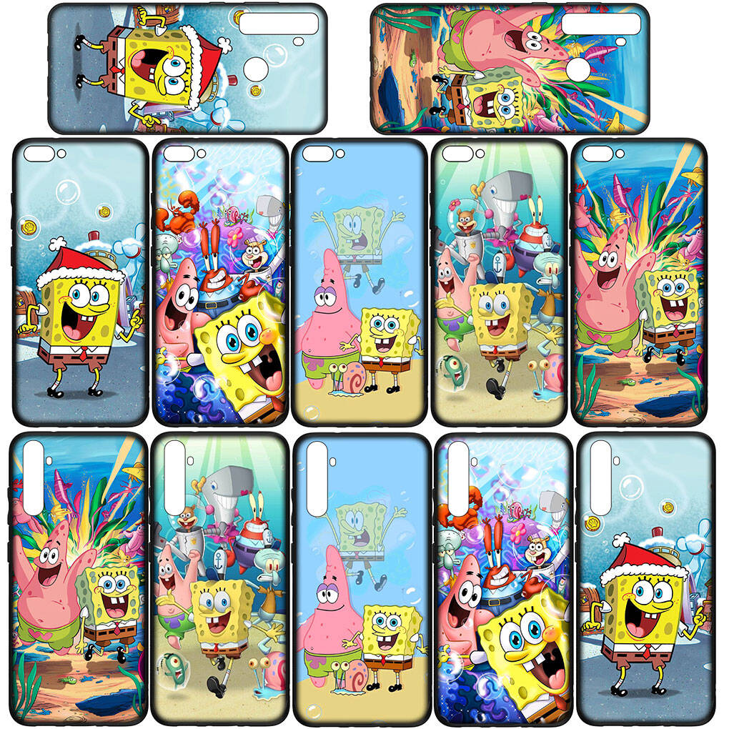 Чехол для телефона для iPhone 17 16 15 Plus Huawei P30 P20 Lite Redmi Note 14 12 11 13 Pro Max OPPO A60 A80 A40 A18 A38 Комиксы S-Губка Боб Квадратные Штаны Чехол