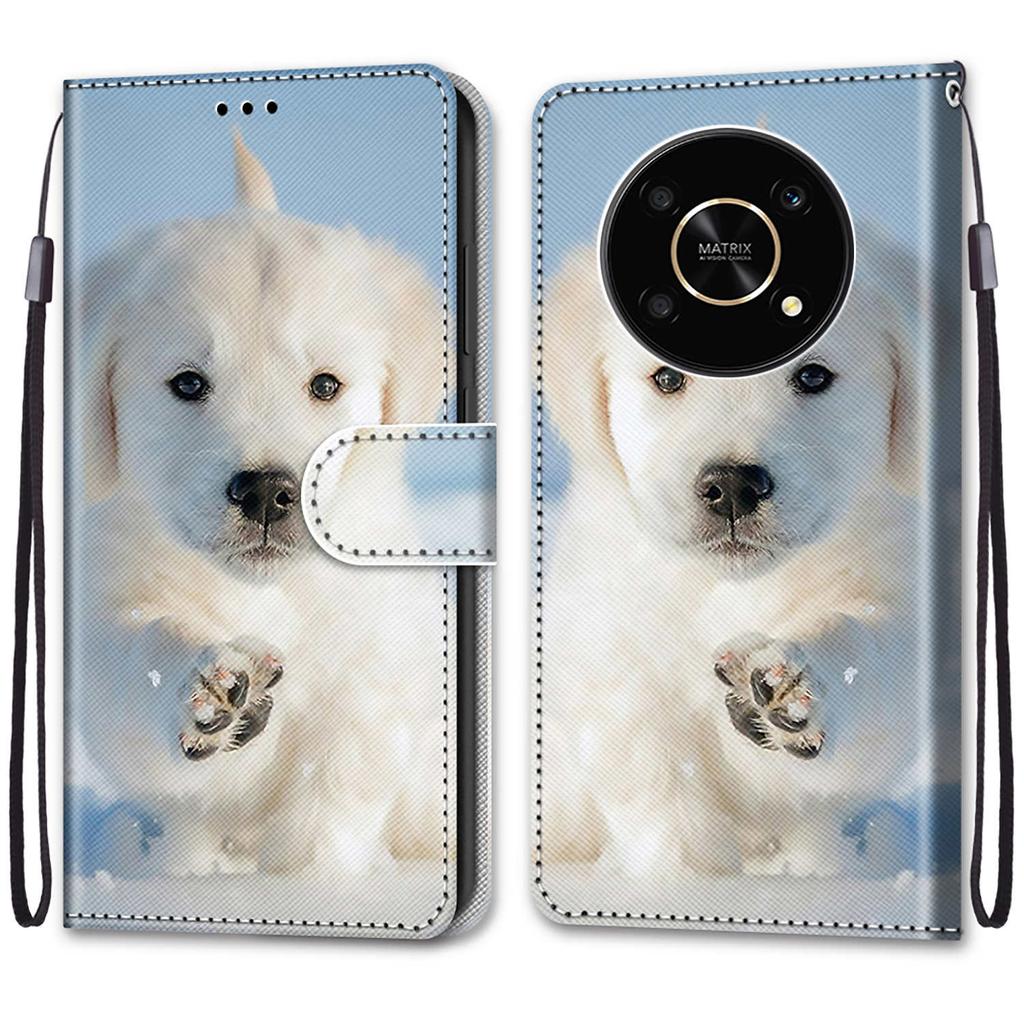 Fashion Painted Pattern Cover Lanyard Flip Leather Case For iPhone Samsung Huawei Honor Xiaomi Redmi OPPO Realme Moto Asus