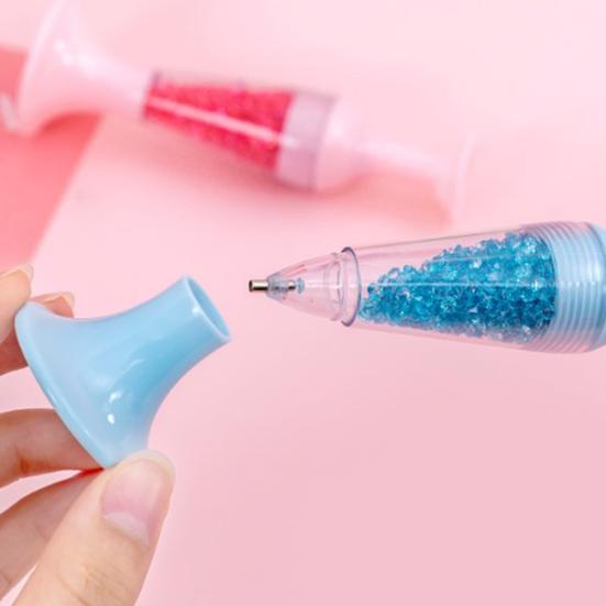 Vase Shaped 5D DIY Painting Point Drill Pen with Diamonds Cross