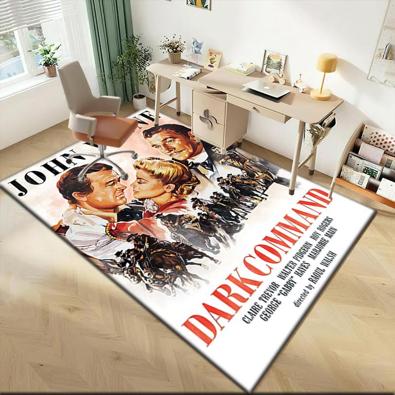 1pc John Wayne and the Western Cowgirl Carpet Rug for Living Room Bedroom Home Sofa Decoration,Kids play Non-slip Floor Mat