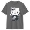 Goth Gothic Hellokitty   Black Satanic T Shirt Leisure Short-Sleeved Tops Summer 100 Cotton O Neck 4XL 5XL 6XL Clothes