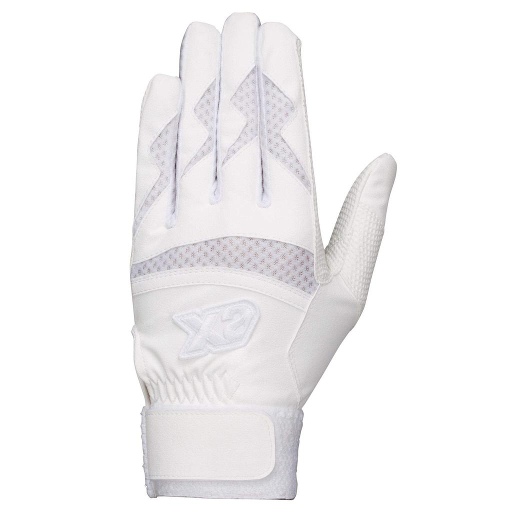 XANAX Baseball Batting Gloves for Both Hands BBG500K White X White M Compatible with High School Baseball
