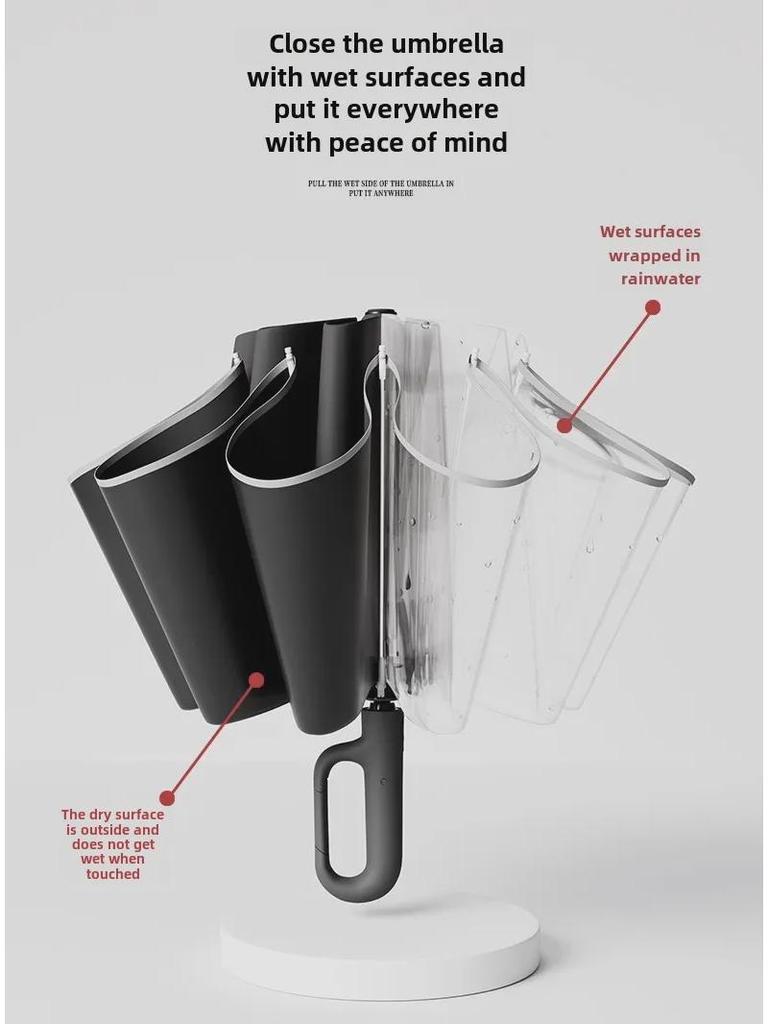 72-Bone Automatic Reverse Folding Umbrella - Oversized, Dual-use for Sun and Rain, Unisex