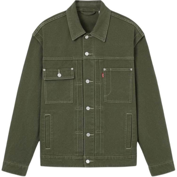 Levis Повседневная Удобная Простая Куртка Джинсовая Мужская на Пуговицах с Длинным Рукавом и Цветными Блоками 004YW-0000