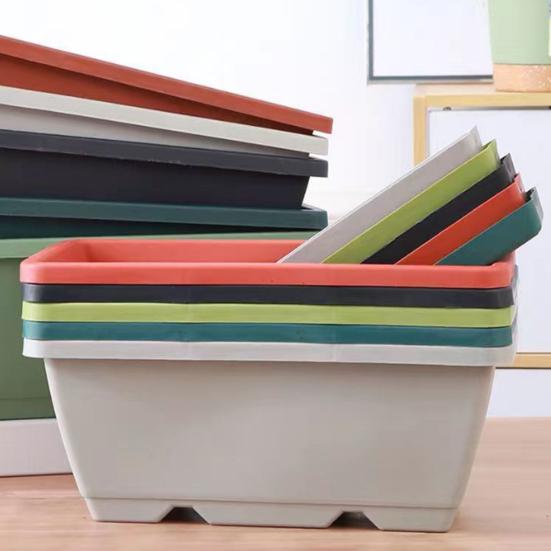 Vegetable Growing Box Flowerpot with Drainage Holes Thickened Edge Strong Load-Bearing Indoor Rectangular