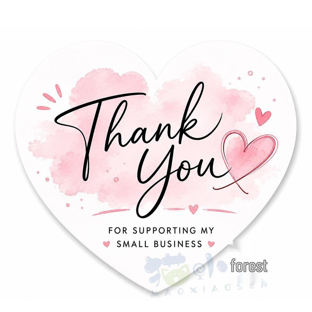 Heart-Shaped Gentle Style Thank You Card for Handmade Gift Box Decoration