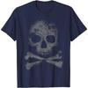 Scary Skull and Crossbones Grunge Style Gothic Creepy Spooky T-Shirt