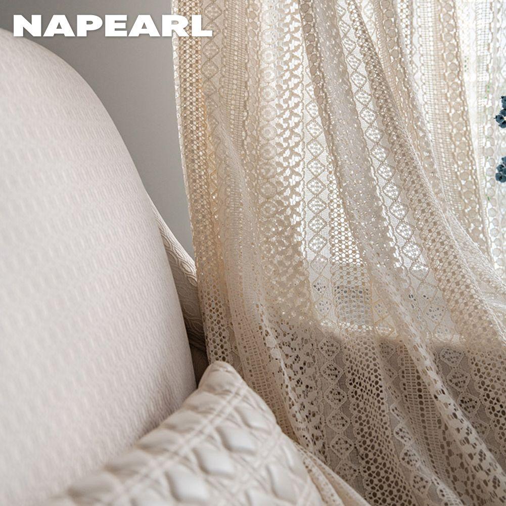 1PC NAPEARL Brocade Cotton Warp Knitted Craft Curtain With Tassels For Living Room Bedroom Home Decor