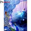 Huacan Diamond Embroidery Peacock Diamond Painting 5d Full Square Animal Diamond Mosaic Pictures Of Rhinestones