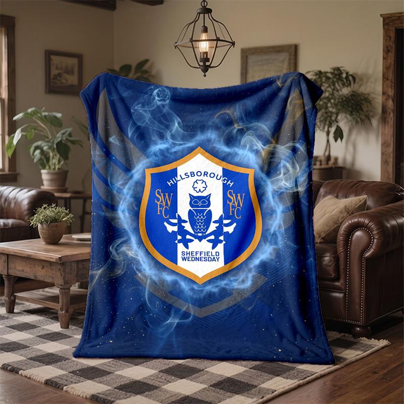 Флисовое одеяло в тематике Sheffield Wednesday Уютное мягкое плюшевое одеяло для спальни, дивана, путешествий