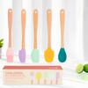 Food Grade Silicone for Butter Cooking Multicolor Mini Spatula Cake Cream Oil Brush Bamboo Handle Baking Tools Multi Purpose