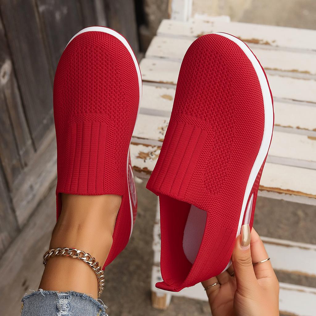Women Mesh Breathable Loafers Sneakers Solid Color Front Summer Walking Casual Shoes Size 36-43
