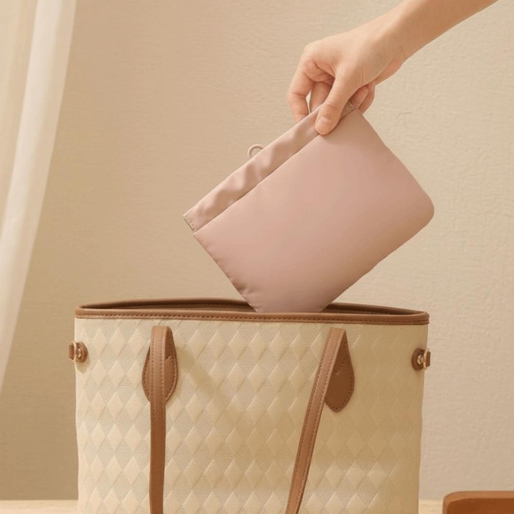 Portable Eyewear Storage Bag Soft Earphone Bag Automatic Closing Makeup Pouch Reading Glasses