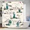 Modern Bathroom Shower Curtain Wild West Cactus Print Home Decor Waterproof Washable Fabric Shower Panels for Bathrooms In Bedro