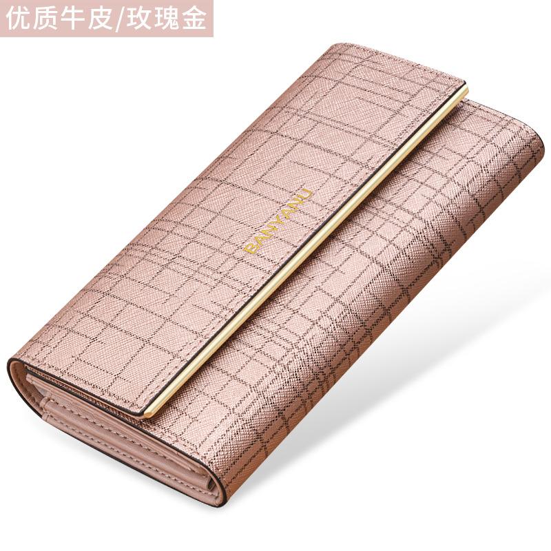 Новый женский кошелек тройного сложения из натуральной кожи 2025 года, вместительный минималистский клатч с отделениями для карт, стильный дизайн