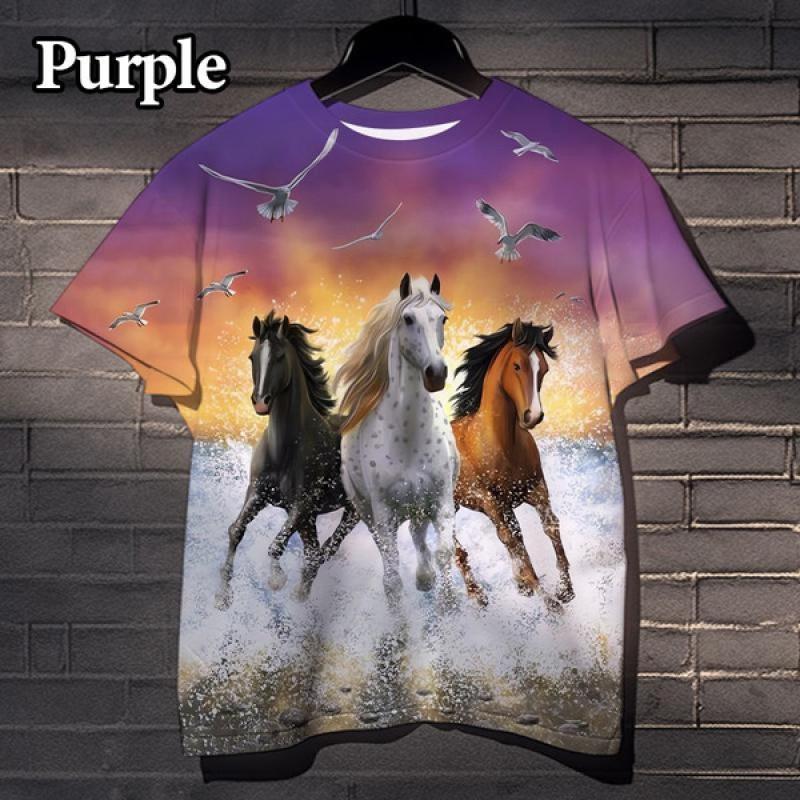 Cool Animal Horse 3D Printing T Shirt Men and Women Fashion Casual Fun Street Harajuku Sports Outdoor Tshirt
