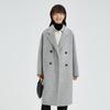 TATU Women's Korean Style Mid-length Double-faced Wool Coat
