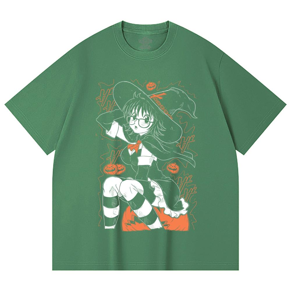 230 г/м² 100% хлопок HXH V11 Shizuku Хэллоуин Принт Унисекс Тяжелая хлопковая футболка